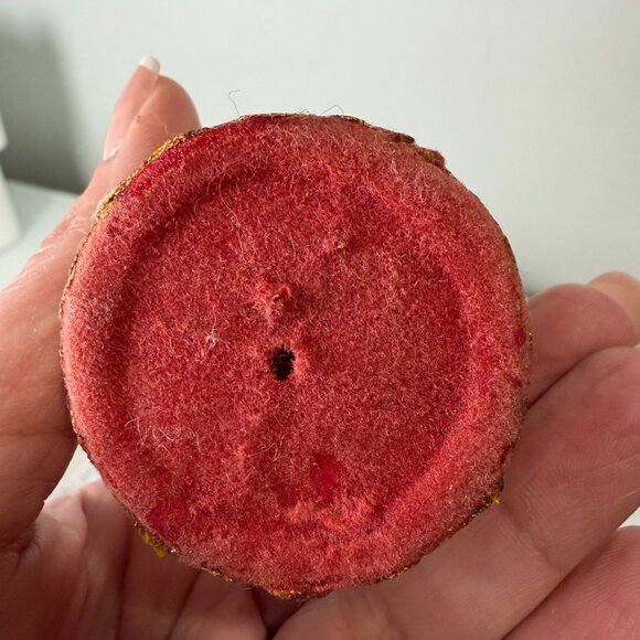 VTG Mr. Christmas Santa Claus Flocked Dancing on Drum Ornament 1972 - Picture 6 of 16